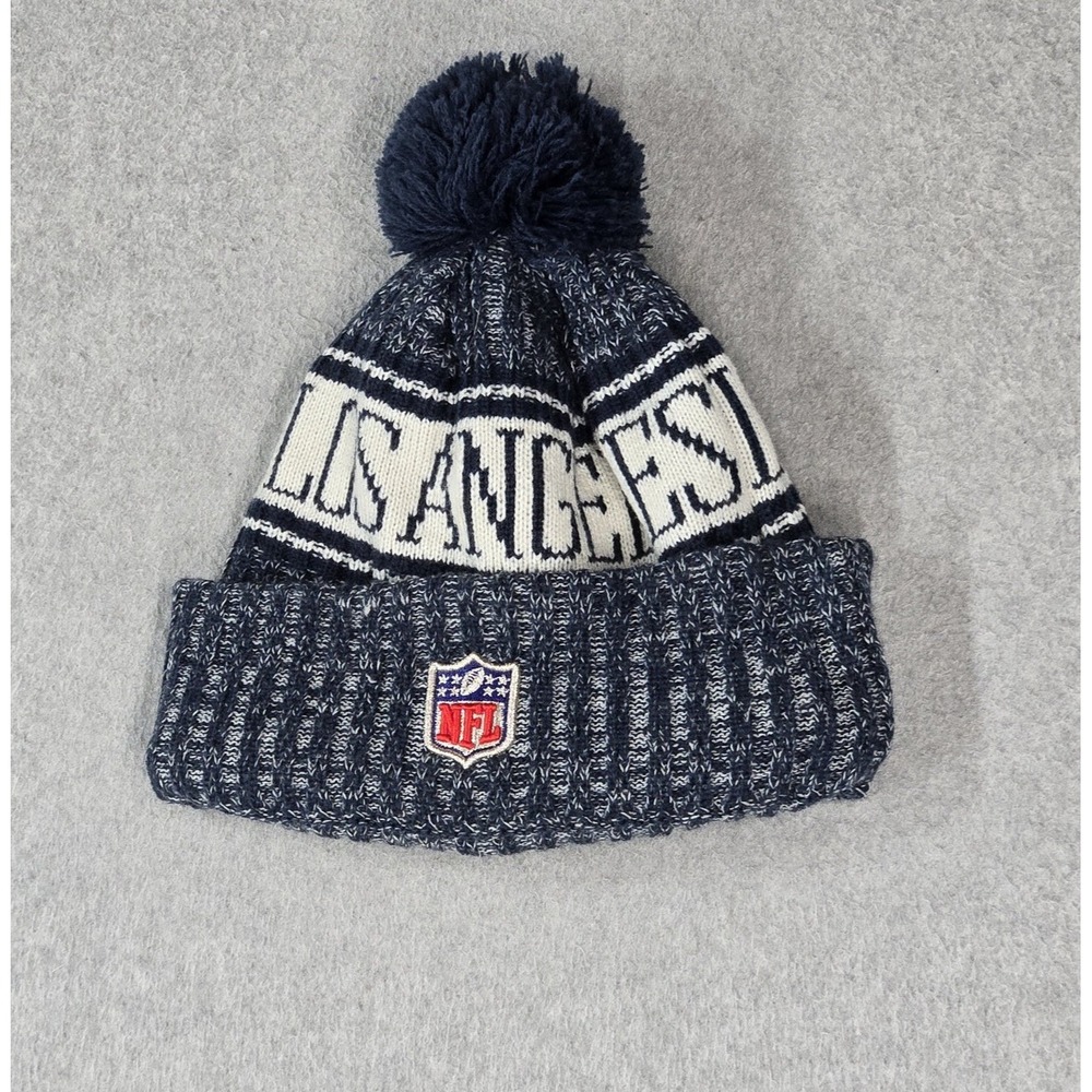 Los Angeles Rams Boys Beanie YOUTH Navy New Era Logo Pom NFL Shield